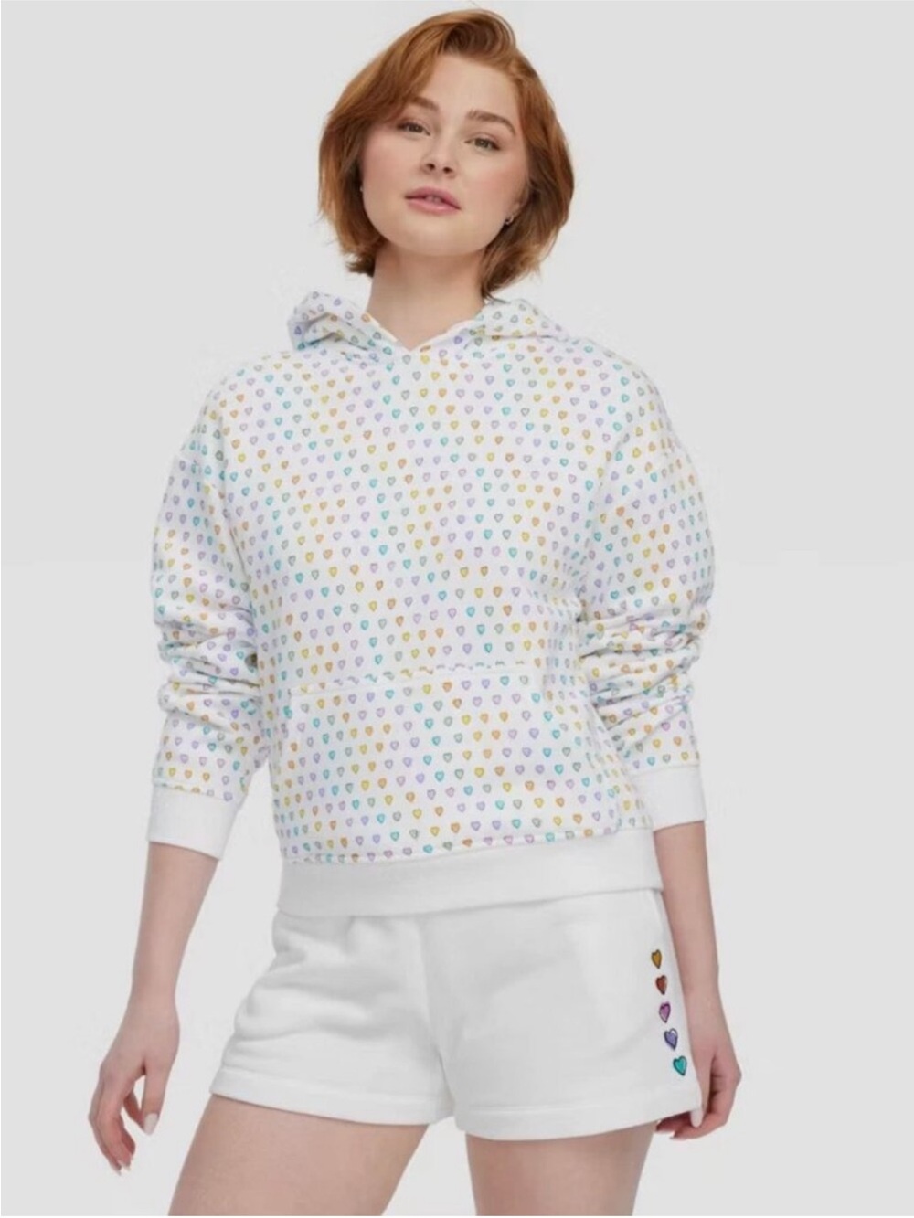 Roller Rabbit x Target White Hoodie with Multicolor Heart Print NWT Size medium - Picture 2 of 9